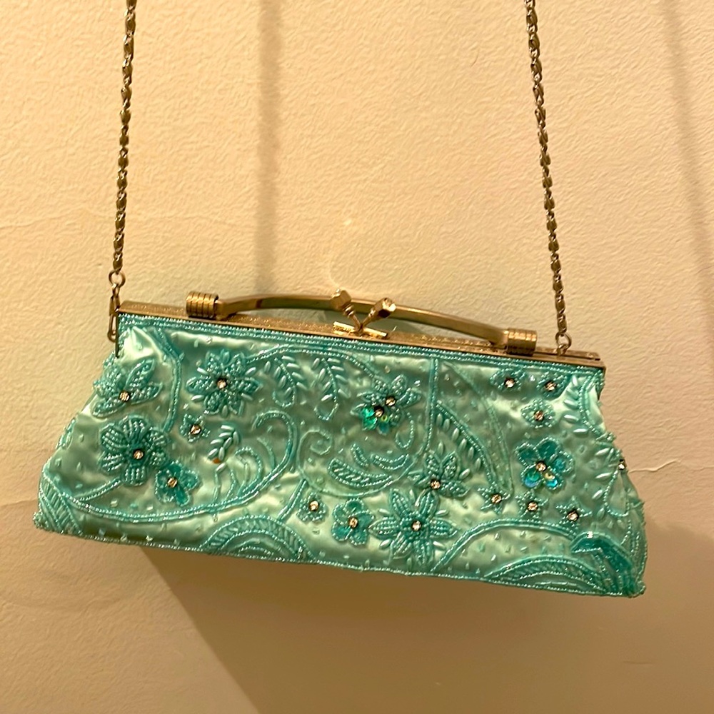 Turquoise Beaded Bag